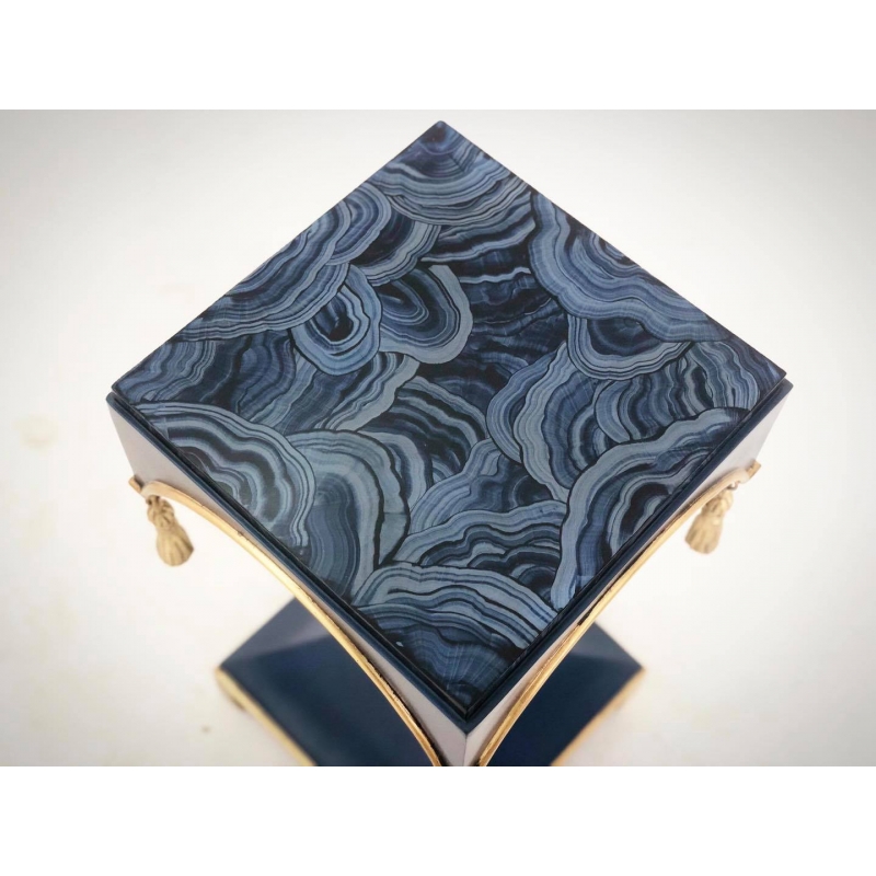 Azurite Martini Table in Deep Blue