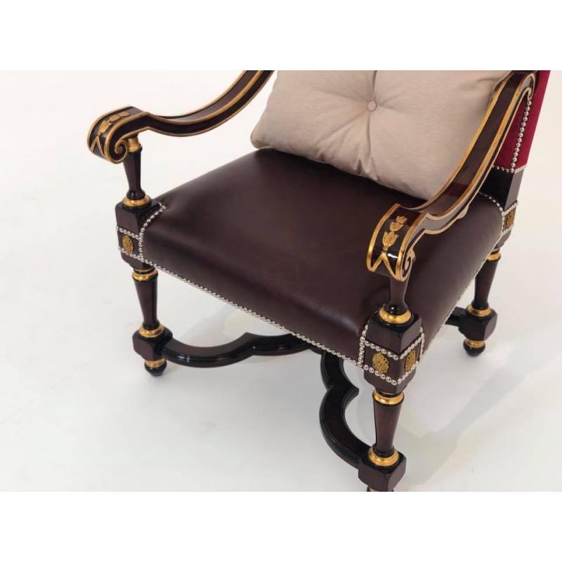 Ghế Armchair Lydia nhung đỏ