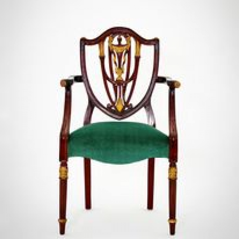 Federal shield back armchair