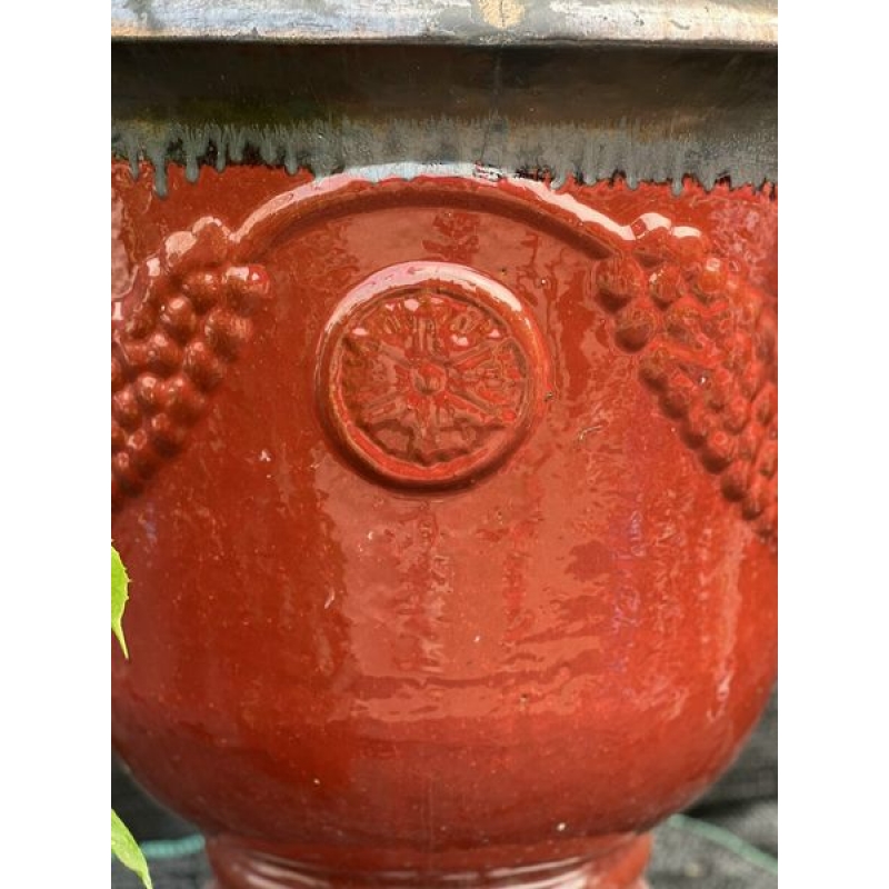 Chậu Anduze tráng Men đỏ