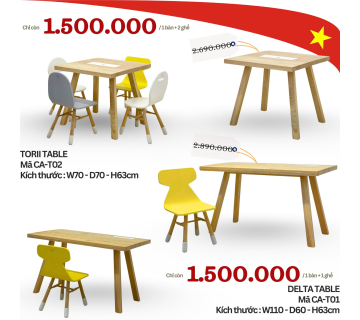 Bộ bàn học trẻ em 