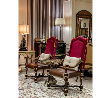 Ghế Armchair Lydia nhung đỏ