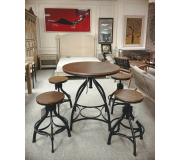  Kelanie 5-piece Adjustable Round Bar Stool Set.