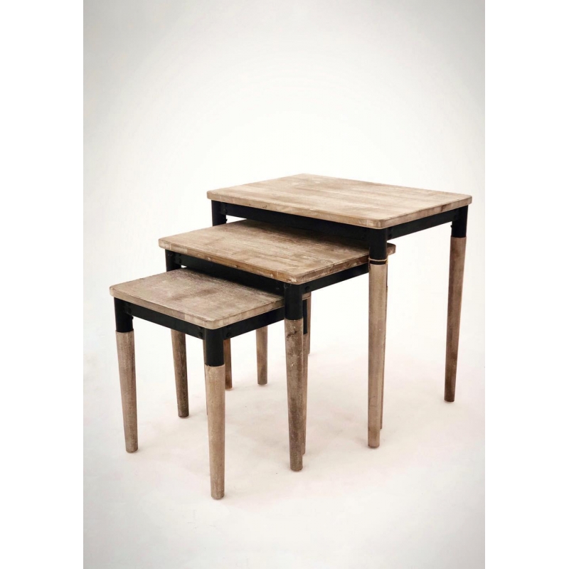 Bộ ba bàn Rustic nesting table