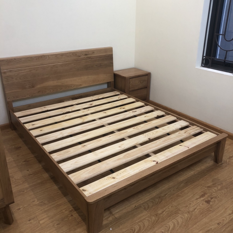 Giường sồi Osaka - Nâu 