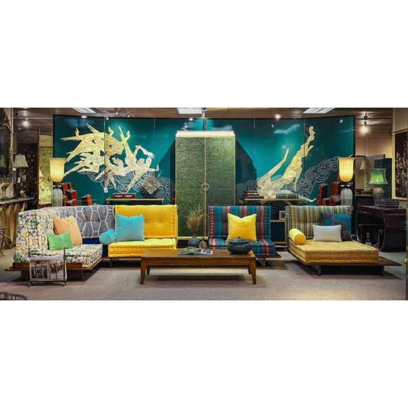 Sofa Mahjong bản đế gỗ 