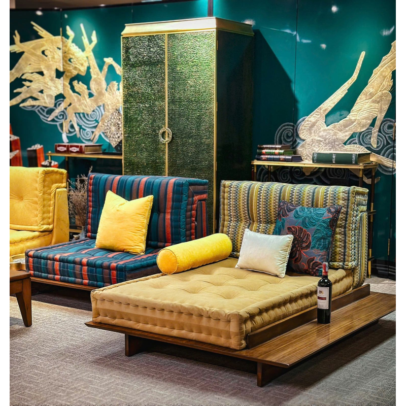Sofa Mahjong bản đế gỗ 