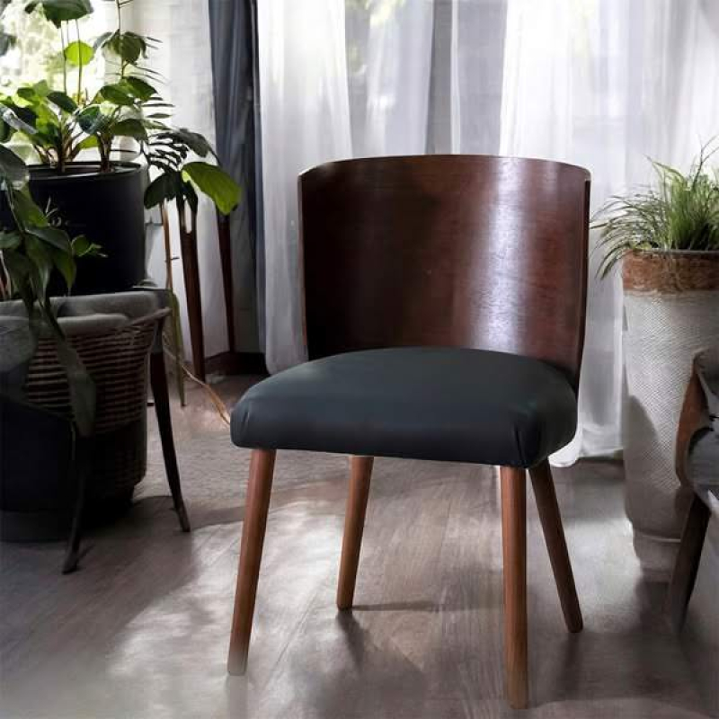 Bộ bàn ghế ăn óc chó lưng cong 