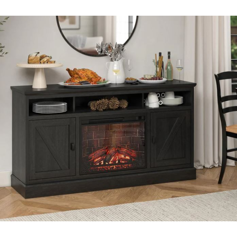 Kệ tivi + Lò sưởi điện Ameriwood Home Ashton Lane