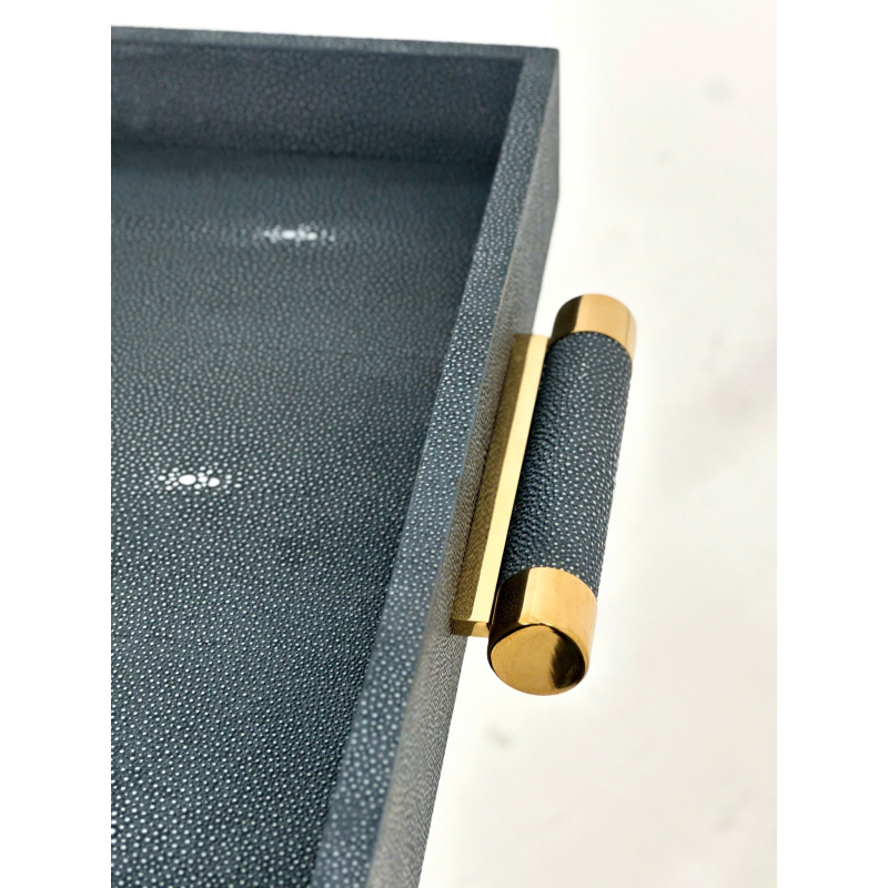 Bàn khay chữ nhật Faux shagreen