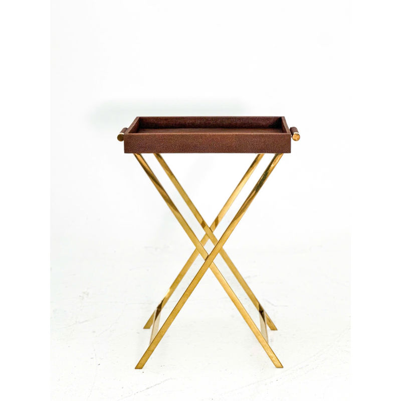 Bàn khay Faux shagreen - Nâu 