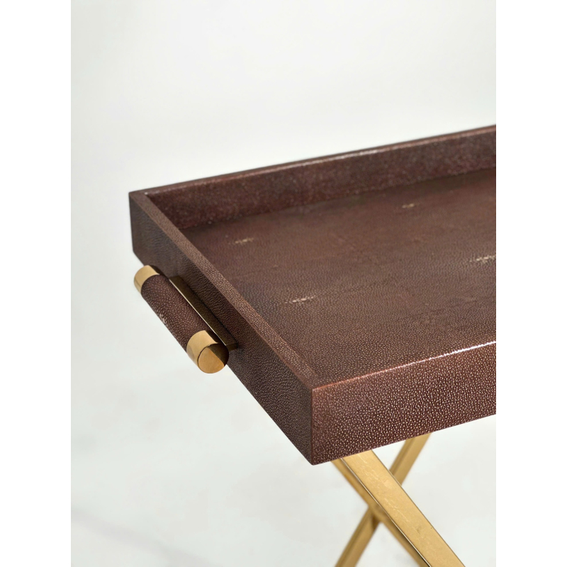 Bàn khay Faux shagreen - Nâu 