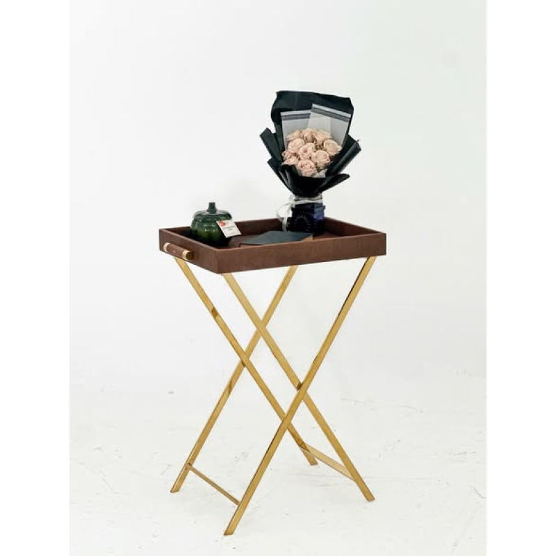 Bàn khay Faux shagreen - Nâu 