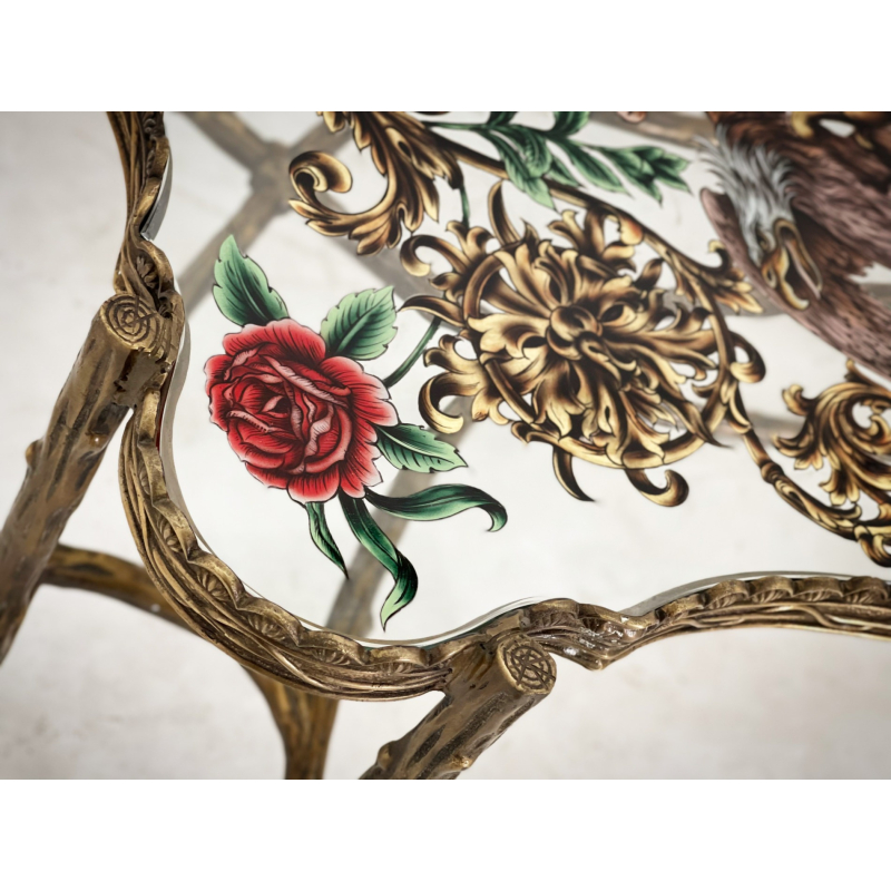 Bàn trà đồng Floral 7.12
